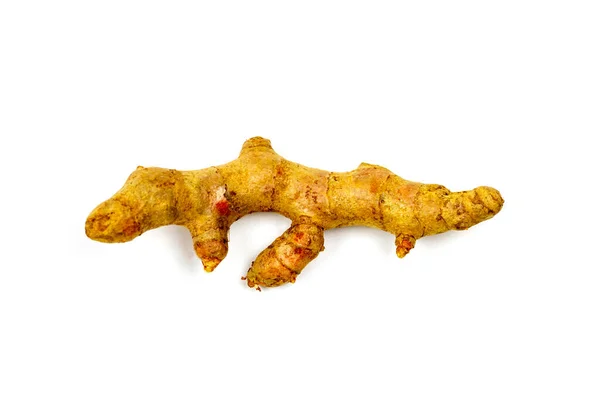 Radici Curcuma Isolate Sfondo Bianco — Foto Stock