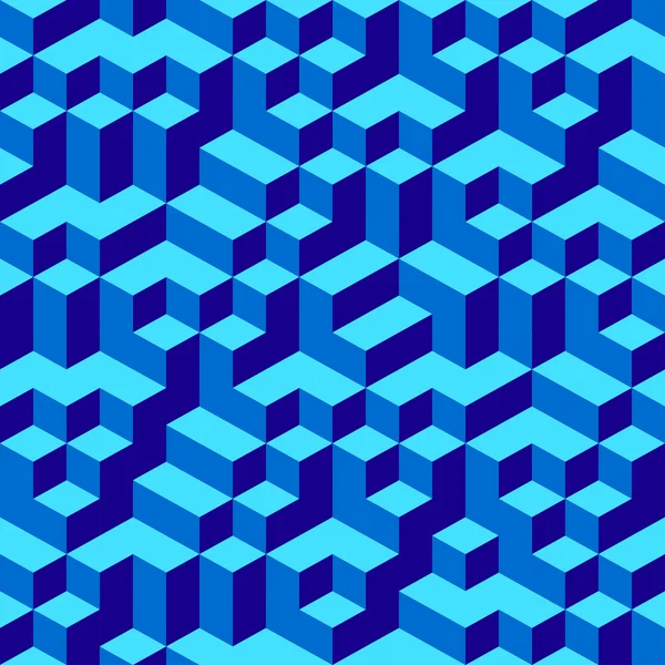 기하학적 볼륨 이음매 없는 패턴 배경 003 블루 — 스톡 벡터