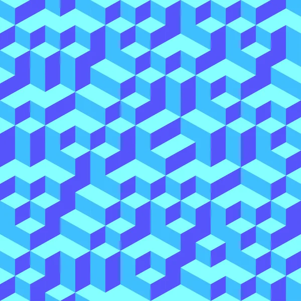 블루 기하학적 볼륨 이음매 없는 패턴 배경 004 — 스톡 벡터