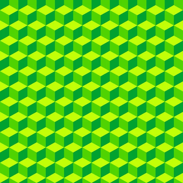 녹색 기하학적 볼륨 이음매 없는 패턴 배경 002 — 스톡 벡터