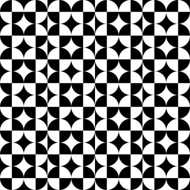 Soyut daire kare desen siyah