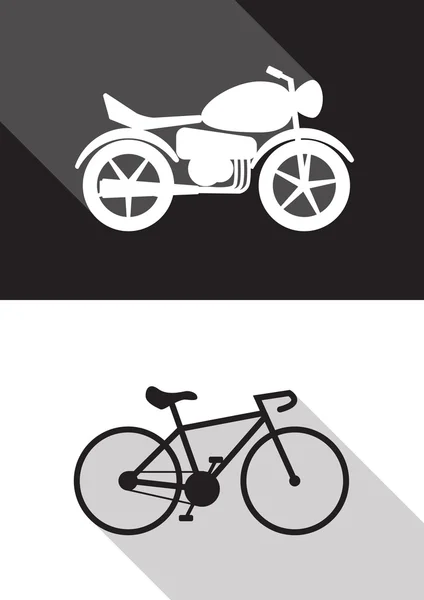 Motorrad und Fahrrad — Stockvektor
