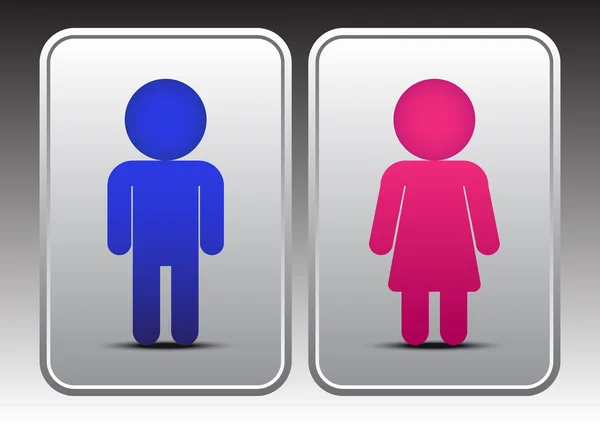 남성과 여성 화장실 아이콘 — 스톡 벡터