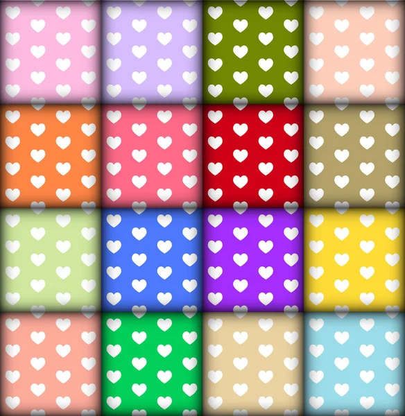 Hart patroon op kleurrijke achtergrond — Stockvector