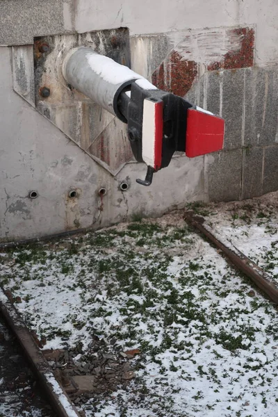 Ferrocarril Callejón Sin Salida Estación Tren Paveletsky Moscú Soporte Acoplamiento —  Fotos de Stock