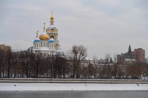 Transfiguration Cathédrale Monastère Novospassky Sur Krasnokholmskaya Embankment Moscou — Photo