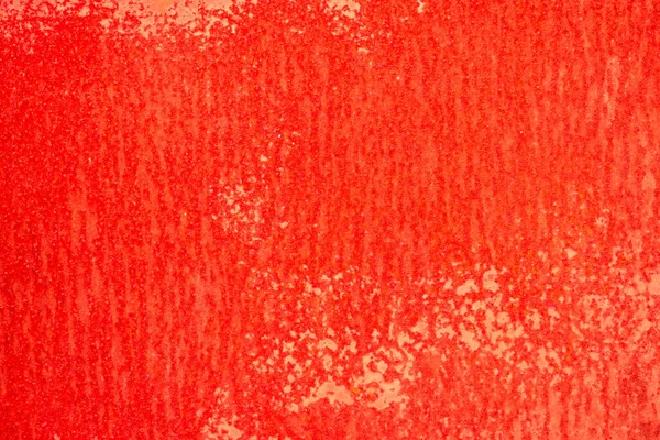 Jasně Červená Textura Hladkého Kovového Povrchu Pokrytého Silnou Vrstvou Rzi — Stock fotografie