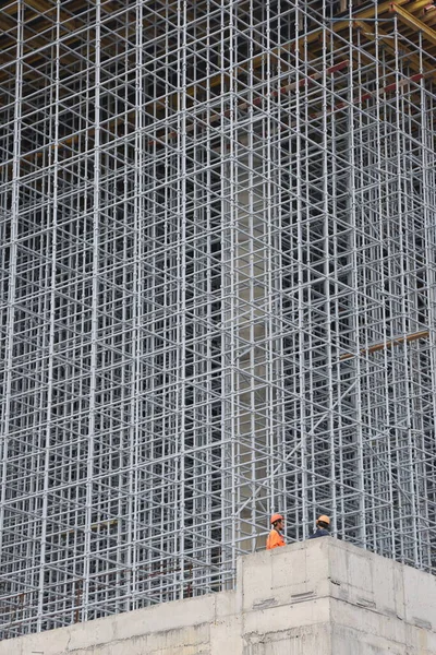 Grade Aço Volumétrica Construção Uma Instalação Esportiva Moscou Junho 2021 — Fotografia de Stock