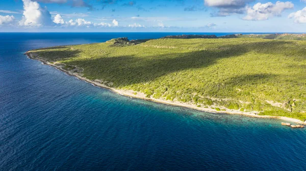 Aerial View Scenery Curacao Caribbean Ocean Coast Hills — Stock Photo, Image