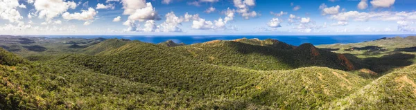 Aerial View Scenery Curacao Caribbean Ocean Coast Hills Lake — Stock Photo, Image