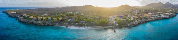 Panoramic Aerial View Coast Scenery Curacao Caribbean Ocean Beach — Stock Photo, Image