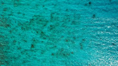 Okyanus yüzeyindeki hava manzarası, Curacao, Karayipler.