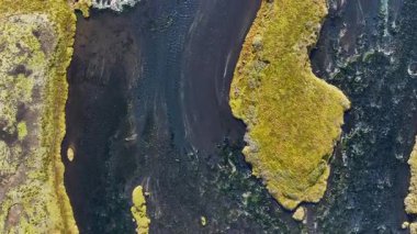 Fossabrekkur 'un etrafındaki hava manzarası Burfell Dağı - İzlanda