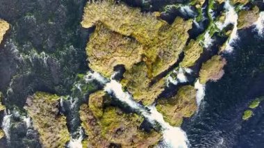 Fossabrekkur 'un etrafındaki hava manzarası Burfell Dağı - İzlanda