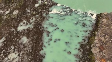 Jfafoss Şelalesinin havadan görünüşü - Burfell Dağı - İzlanda