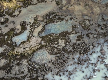 Jofafoss Şelalesi çevresindeki hava manzarası - Burfell Dağı - İzlanda