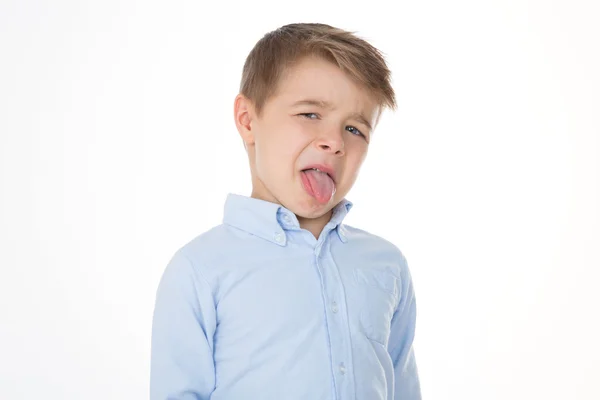 Little disgusted kid Stock Photo
