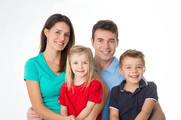 Closeup of family on white background — Stock Photo, Image