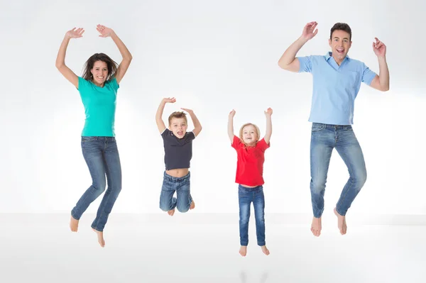 Familia de figuras completas sobre fondo blanco Fotos De Stock Sin Royalties Gratis