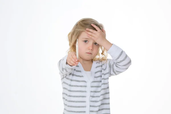 Portrait of sad sick gir — Stock Photo, Image