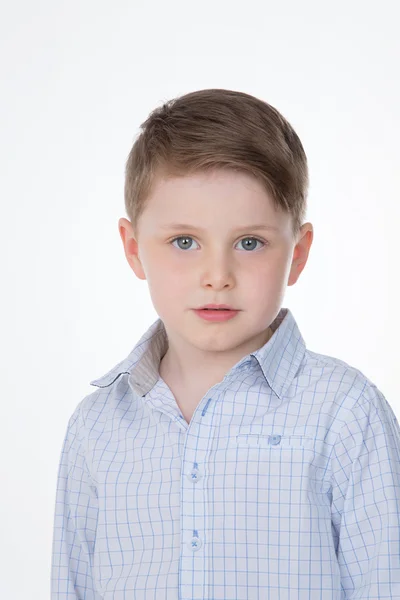 Niño varón sobre fondo blanco — Foto de Stock