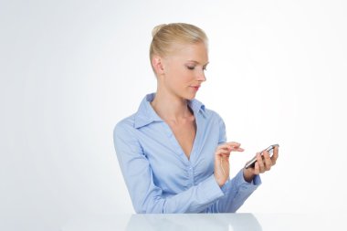 Profil izole güzel kız