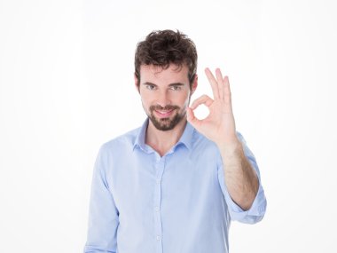 İzole genç adam iyi yapar