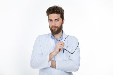 iş yerinde düşünceli opthamologist 