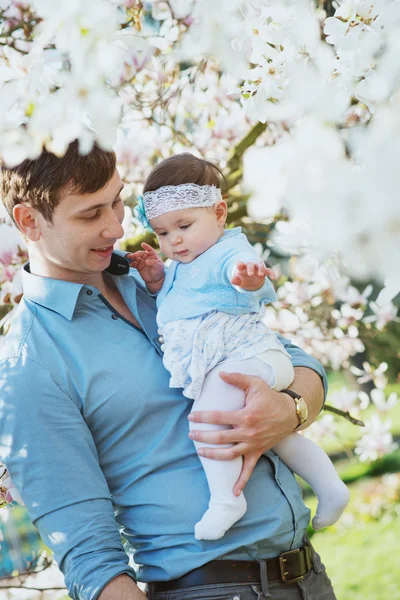 Happy father with his cute daughter — Stock Photo, Image