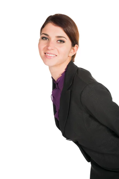 Beautiful business woman smiles isolated — Stock Photo, Image