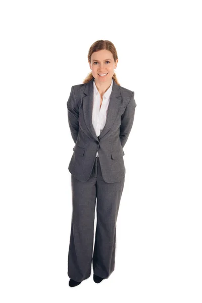 Geschäftsfrau mit roten Haaren stehend — Stockfoto