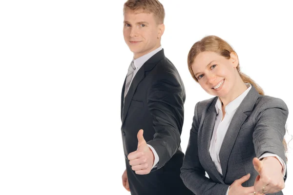 Two persons in suits standing — Stock Photo, Image