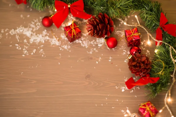 God jul deco på trä bakgrund — Stockfoto