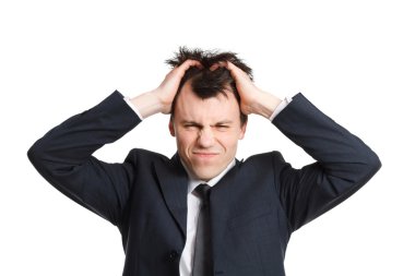 Beyaz tükenmişlik izole iş adamı