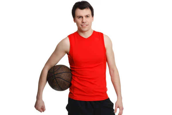 Hombre deportivo con una pelota — Foto de Stock