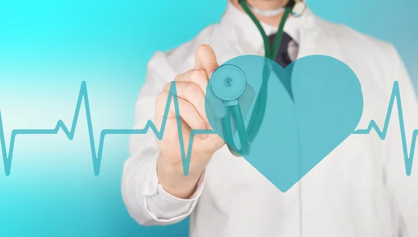 Doctor, stethoscope, heart pulse — Stock Photo, Image