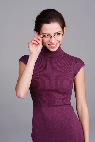 Beautiful student with glasses — Stock Photo, Image