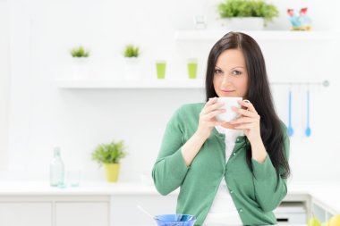 Mısır gevreği yemek güzel kız 