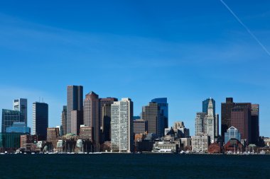 Boston, Massachusetts şehir merkezi güneşli bir günde