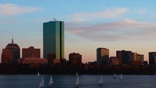 Dia a noite Timelapse Boston — Vídeo de Stock