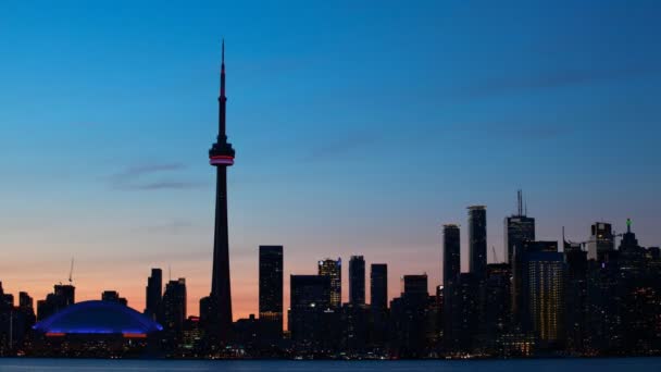 Toronto centro de la ciudad timelapse día a noche — Vídeo de stock