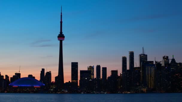 Toronto centro de la ciudad día a noche timelapse — Vídeo de stock