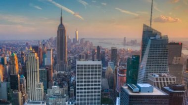 Gece Manhattan'ın kalbinde, muhteşem timelapse