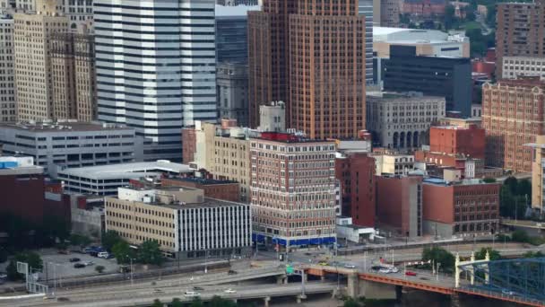 Timelapse of the Pittsburgh downtown — Stock Video