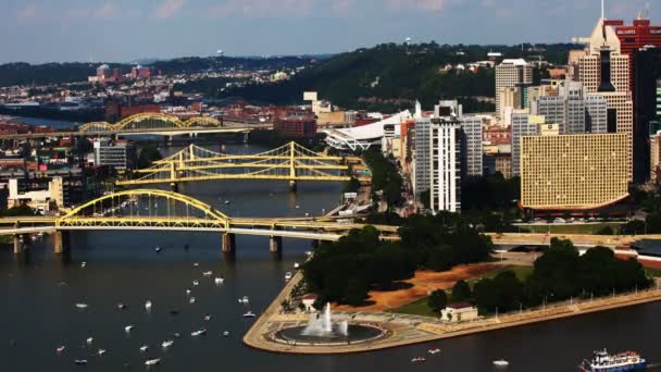 Calendário do centro da cidade de Pittsburgh — Vídeo de Stock