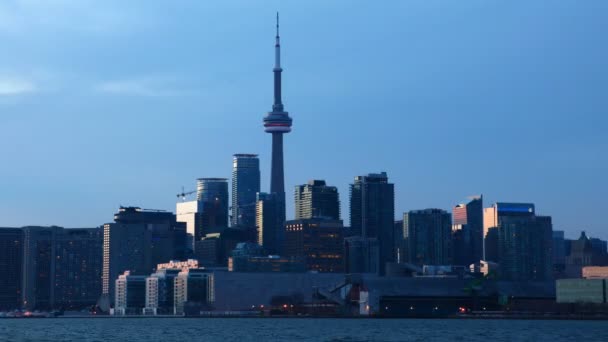 Day to night timelapse Toronto city center — Stock Video