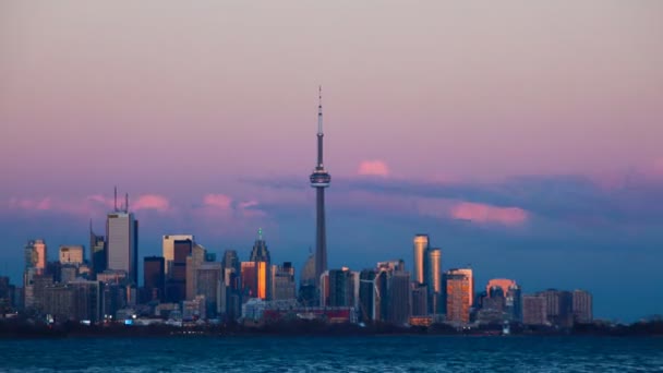 Timelapse do dia para a noite em Toronto, Canadá — Vídeo de Stock