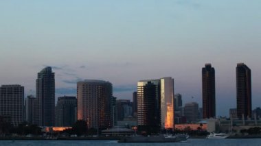 Gece San Diego şehir merkezine günden itibaren Timelapse