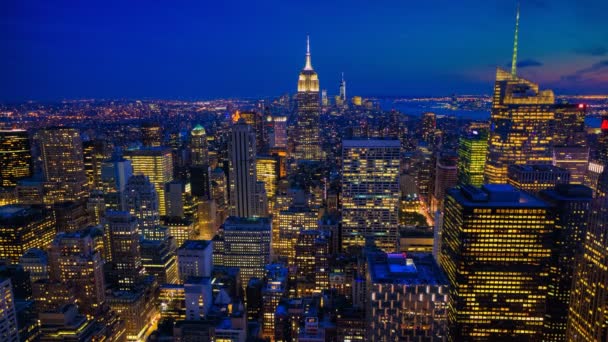 4 k Ultrahd A vacker timelapse från natt till dag i hjärtat av Manhattan — Stockvideo