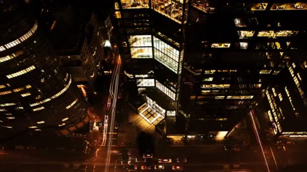 4K UltraHD Night view of traffic among New York Skyscrapers — Stock Video